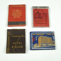 4 Vintage Matchbook Covers Hotel Rieger, Hotel Bolton, &amp; The Barr Hotel in Ohio - £15.97 GBP
