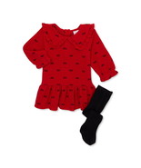 Wonder Nation Baby Girl Dress and Tights Outfit Set 2-Piece, Size 3-6M C... - €18,81 EUR