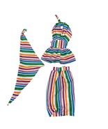Barbie Doll Size Striped Cotton Doll Outfit Set With Top &amp; Skirt - $19.65 CAD