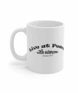 White Ceramic Mug &quot;Live at Peace&quot; in 11 oz or 15 oz - $278.05 MXN+