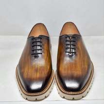 Men leather handmade derby oxfords original leather lace up formal wear shoes - £136.71 GBP+