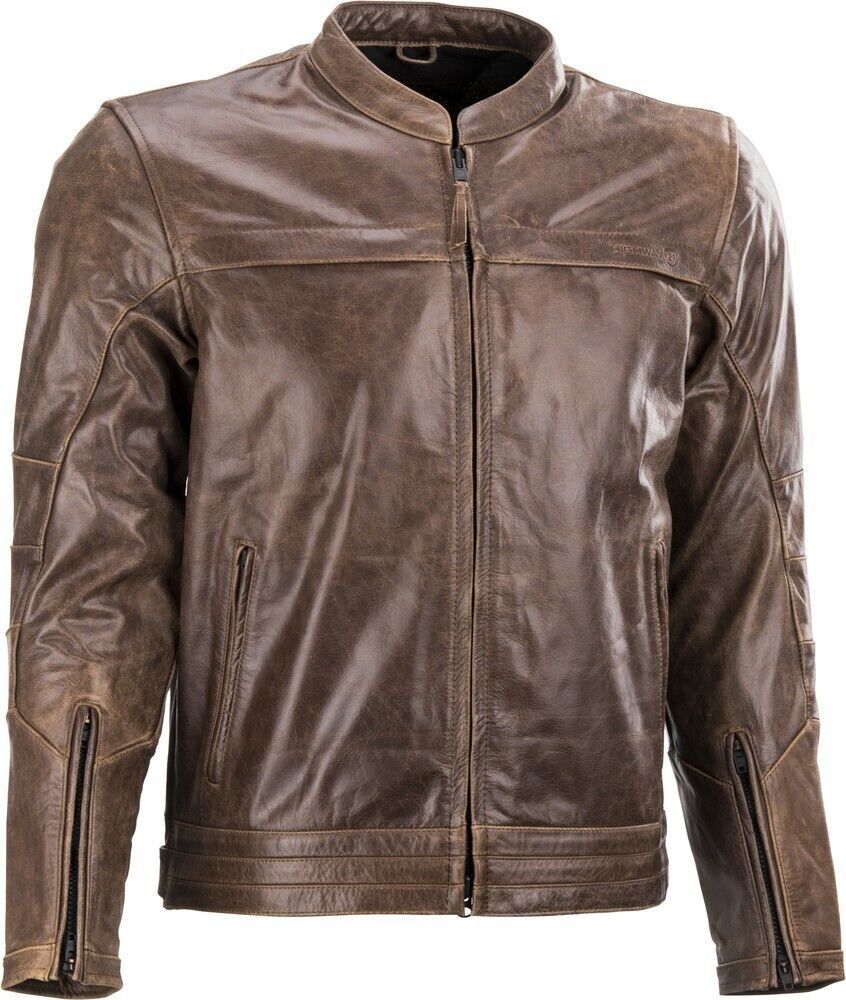Primary image for HIGHWAY 21 Primer Leather Motorcycle Jacket, Brown, 4X-Large