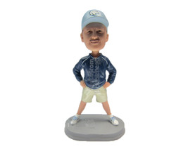 Custom Bobblehead Sports Coach Ready For The Practice Wearing Sport Jacket And S - £66.33 GBP