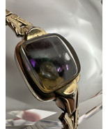 Vintage Gold Filled Watch Case Filled Genuine Loose Gemstones 19mm Bracelet - $45.14