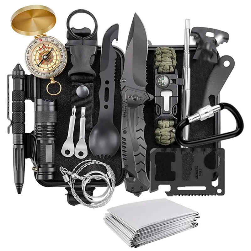 Outdoor Survival Kit Multifunction First Aid SOS Defense Tactical EDC Emergency - £47.22 GBP