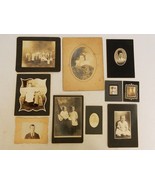 Random Lot of 10 Antique Photos, B&amp;W/Sepia, Cabinet Card, Wallet Sizes ~... - $20.07 CAD