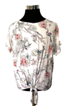 Buffalo by David Bitton Pullover Top Women&#39;s Size Large Pink Gray White Floral - £12.40 GBP