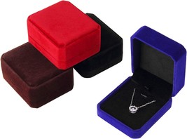 Lamoutor 4 Pcs. Velvet Necklace Pendant Gift Box Jewelry Gift Box - £23.49 GBP