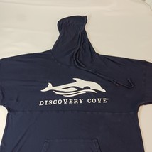 Discovery Cove Men's Blue Drawstring Hoodie Pullover Sweatshirt Chest 48 image 6