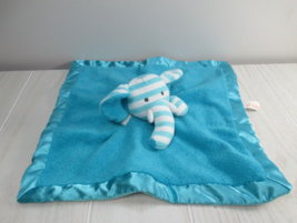 Manhattan toy Giggle Baby aqua blue striped elephant security blanket lovey - £15.57 GBP