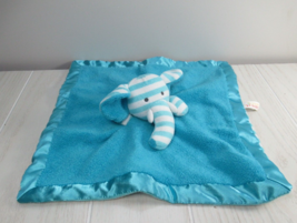 Manhattan toy Giggle Baby aqua blue striped elephant security blanket lovey - $19.79