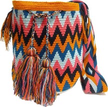Handmade Wayuu Crochet Tote Bag, Woven Mochila, Colombian Tribal Bag, Be... - $96.04