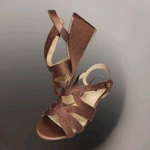 Alex Marie Womens Shoes 9.5 M Wedge Heels Strappy Bronze Woven  Day Even... - £4.30 GBP