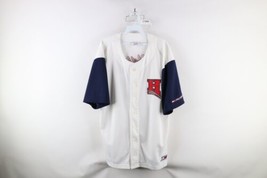 Vintage 90s Tommy Hilfiger Mens Large Distressed Spell Out Baseball Jersey White - $79.15