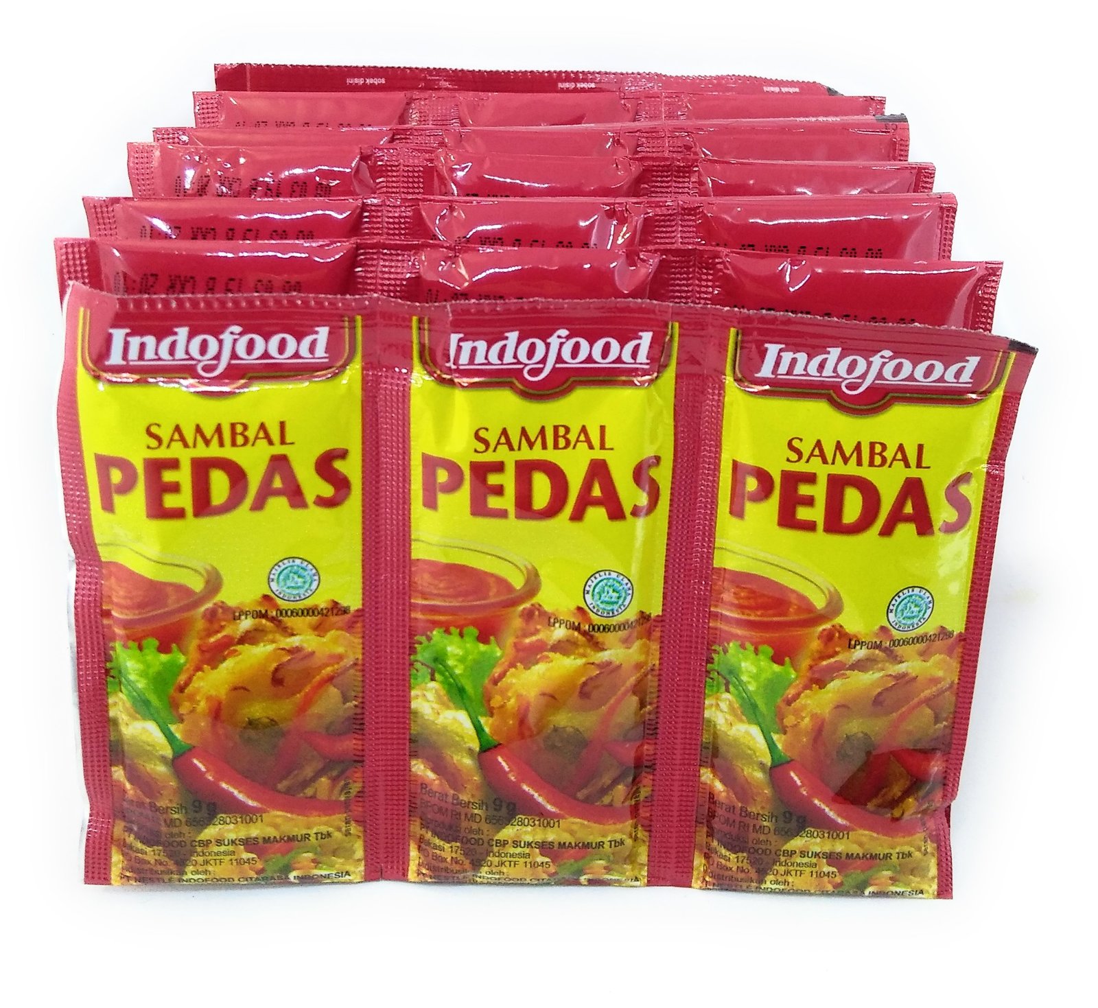 Indofood Sambal Pedas Hot Sauce - Single Pack, 9 Gram (36 sachets) - $39.77