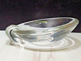Steuben Signed Glass Crystal Sloping Candy Bowl Cigar Ashtray - £42.73 GBP