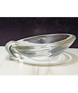Steuben Signed Glass Crystal Sloping Candy Bowl Cigar Ashtray - £42.03 GBP