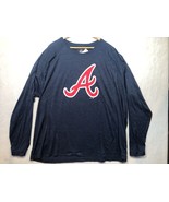 Atlanta Braves Long Sleeve Shirt MLB Baseball Logo Navy Blue Adult Small S NWT