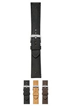 Morellato Bernini Genuine Nubuck Leather Watch Strap - Black - 18mm - Chrome-pla - $42.95