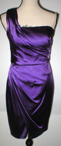 New NWT $485 Womens 8 Jill Jill Stuart Purple Satin One Shoulder Dress Beautiful - £377.20 GBP