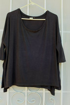 LESHOP ~ Sz S/P Black Bat Wing Sleeve 95% Bamboo 5% Spandex Top ~ SHIPS ... - $16.99