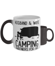 Husband and Wife Camping Partners,  Color Changing Coffee Mug, Magic Cof... - £19.53 GBP