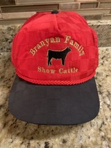Vintage Show Cattle Hat Branyan Family Logo Cap Checkerboard Old School USA EUC! - £16.98 GBP