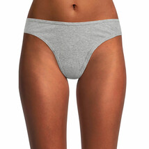 No Boundaries Women&#39;s Cotton Rib Thong Panties Size XX-LARGE Heather Gray New - $11.64