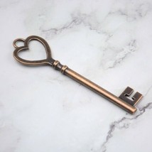 Heart Key-Big Key-Skeleton Key-Antiqued Copper-84mm Large Skeleton Key-Love  - £4.74 GBP