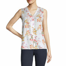 Liz Claiborne Women&#39;s V Neck Sleeveless Blouse XX-LARGE Sunlight Floral New - $24.02