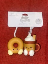 Hallmark 2 Christmas Ornaments Better Together Doughnut &amp; Latte Magnetic  - $11.95