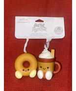 Hallmark 2 Christmas Ornaments Better Together Doughnut &amp; Latte Magnetic  - $11.95