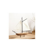 Wood and Iron Sailboat Sculpture 19.5&quot;L - $116.13 CAD