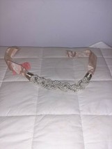 Vintage Carolyn Tanner Pink beaded pearl waistband Belt 32” Bridal Wedding - £25.79 GBP