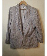 Vintage Lucia Women&#39;s Plaid Blazer Jacket Button Front Long Sleeve Size 12 - £12.62 GBP