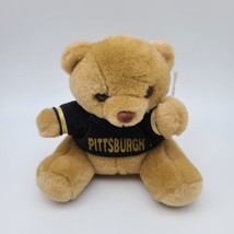 NOS Small Teddy Bear Plush with Pittsburgh Sweater CLEAN - £10.40 GBP