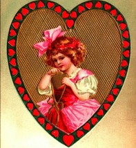 With Love and Devotion Heart Valentines Day Embossed Gilt 1910s DB Postcard  - £10.85 GBP