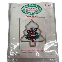 Vintage Santa&#39;s Workbench Counted Cross Stitch Ornament Kit Reindeer #12243 - $4.00