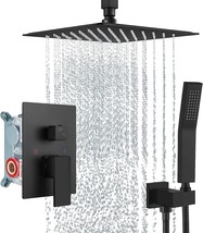Aolemi 8 Inch Bathroom Shower System Matte Black Sq.Are Rain Shower Head Set - £92.35 GBP