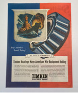 Print Ad Timken Bearings Battleship War Bond Vintage 1945 Ephemera 10.5&quot;... - £13.02 GBP