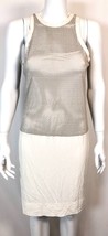 Nwt Helmut Lang Perforated Leather Gray And White Rare Runway Sample Dress 2 - £107.52 GBP
