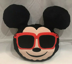 Disney Mickey Mouse Emoji Pillow with Red Sunglasses and Hidden Mickey  - £13.67 GBP