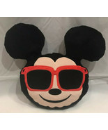 Disney Mickey Mouse Emoji Pillow with Red Sunglasses and Hidden Mickey  - £13.85 GBP