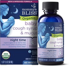 Mommy&#39;s Bliss Organic Baby Cough Syrup &amp; Mucus Night Time, Contains Organic Agav - £16.83 GBP