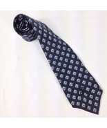 Sakowitz Countess Wara Vintage Silk Dark Blue Tie with Medallions 56"x 3.75" - $12.50