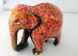 Indian Elephant Antique Style Kashmiri Paper mache Hand Painted Handicraft 3inch - £16.07 GBP