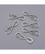 5 Infinity Pendants Connectors Antiqued Silver Link Charms Love Inspirat... - $6.30 CAD