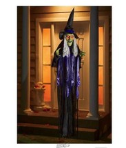 Animated Hanging Witch Indoor/Outdoor Halloween Fall Decoration Lights Sounds - £37.56 GBP