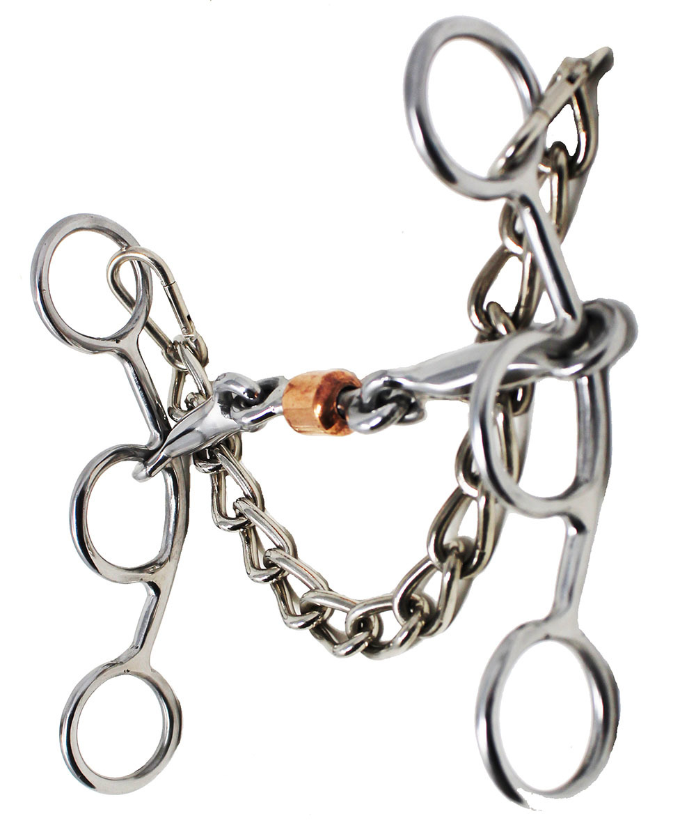 Horse Stainless Steel Western 5-1/2&quot; Jointed Snaffle Bit w/ Copper Rolle... - $29.69