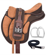 New treeless freemax synthetic horse Riding saddle &amp; tack + Girth + Stir... - $2,585.40 MXN